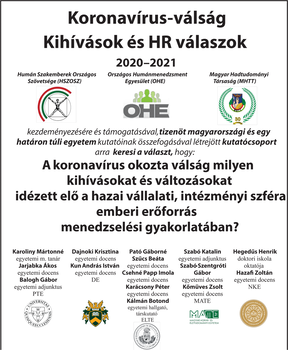 Koronavírus-válság HR kihívások és válaszok kutatási projekt Koronavírus-válság HR kihívások és válaszok kutatási projekt, magyar és határon túli egyetemek kutatói részvételével.